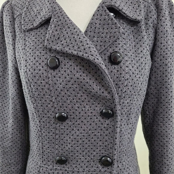 Kensie gray polka dot blazer jacket peacoat size small - Picture 3 of 7